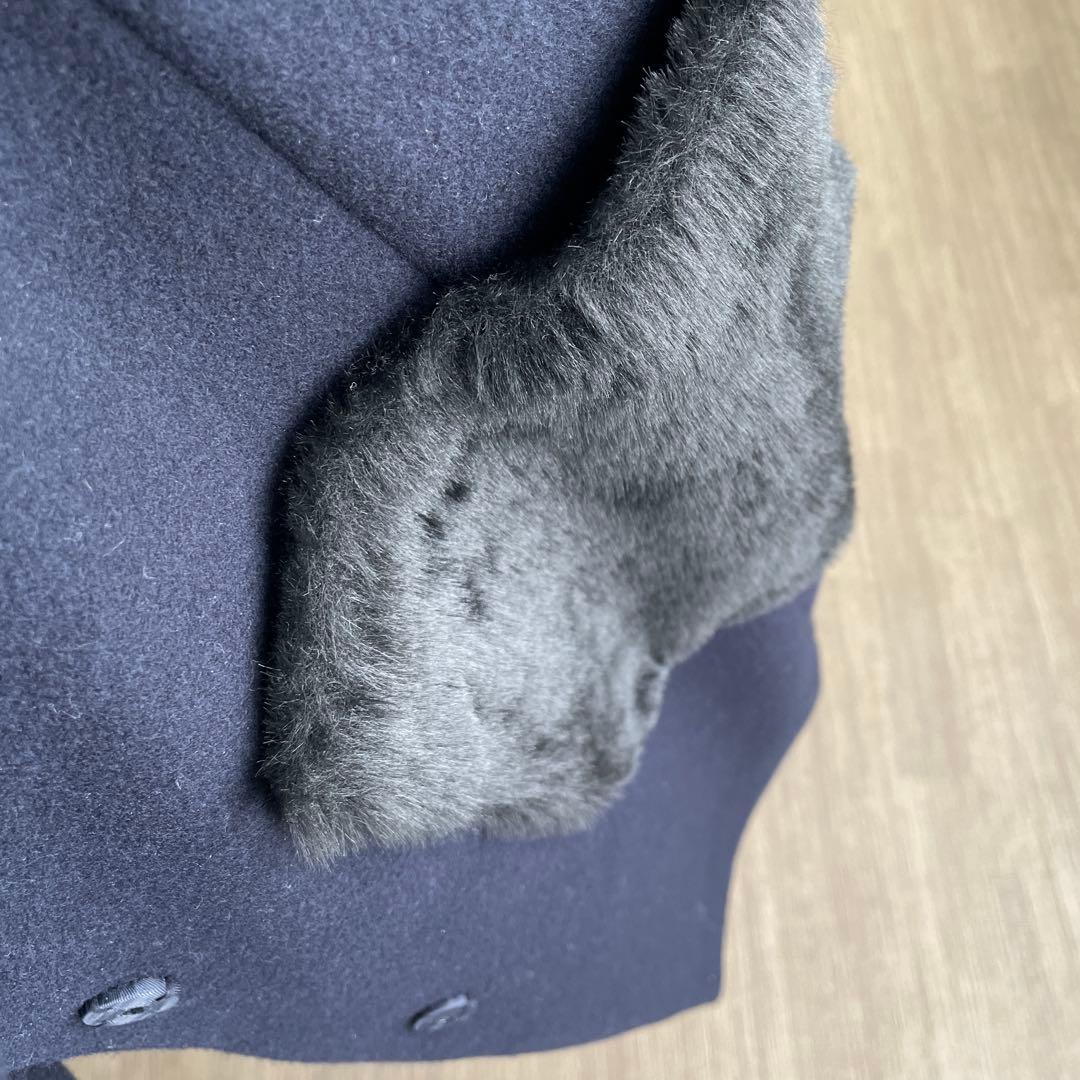 【お値下げ中・未使用品】エムプルミエM-PREMIER ネイビー ウールコート