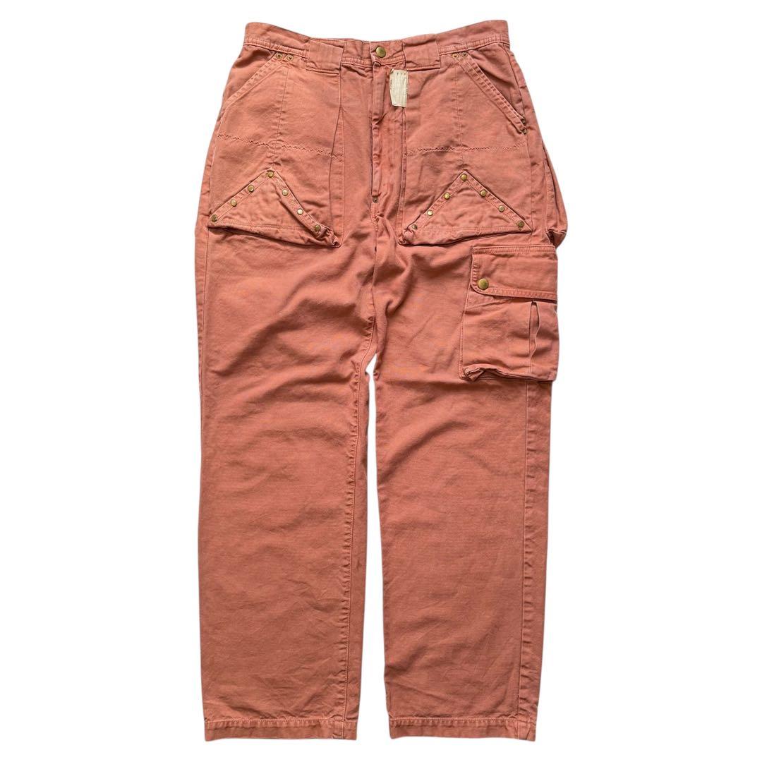 古着 KAPITAL スタッズ ワイドカーゴパンツ ピンクベージュ