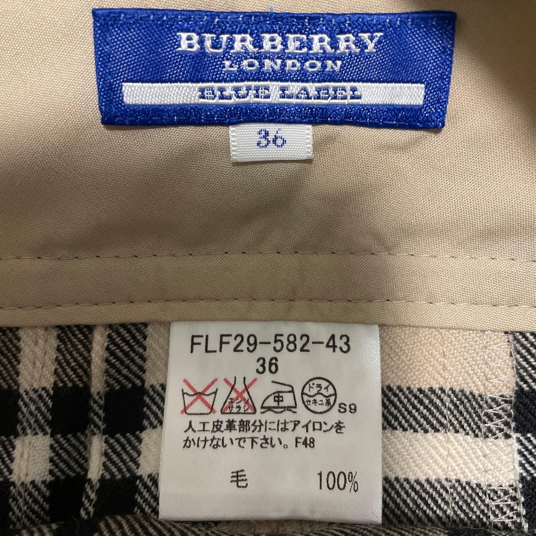 希少 新品 バーバリーブルーレーベル ノバチェック プリーツ巻きスカート 36