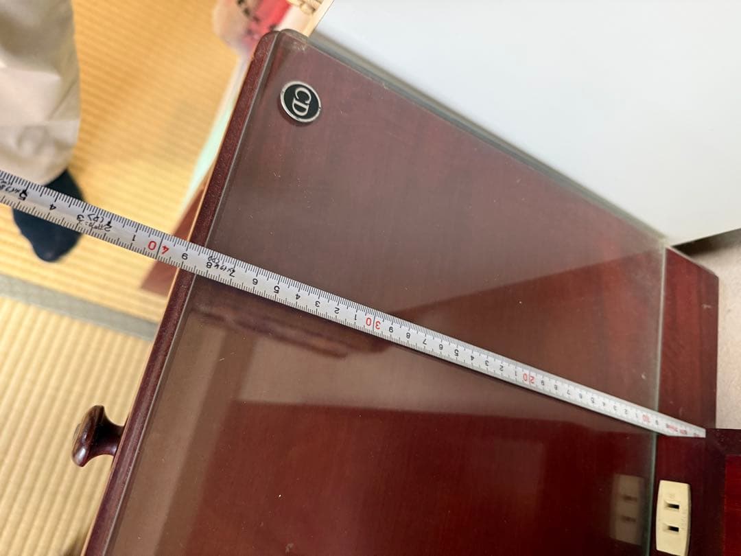 ★ヒーカ★【鏡台のみ】ダークブラウンの木製三面鏡