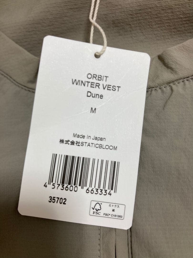 新品　static orbit winter vest Dune Mサイズ