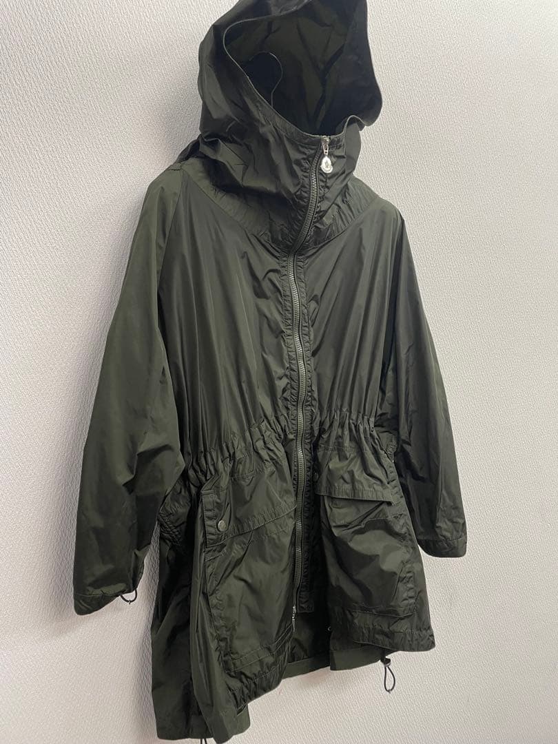 モンクレール　トレンチコート　レインコート　フリル　カーキ　モッズコート　0