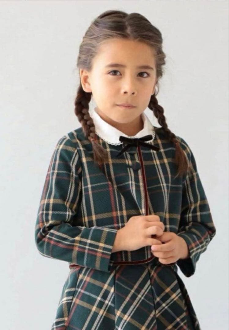 B:MING ネイビー系チェック フォーマルスーツ 120㎝　卒業、卒園、入学