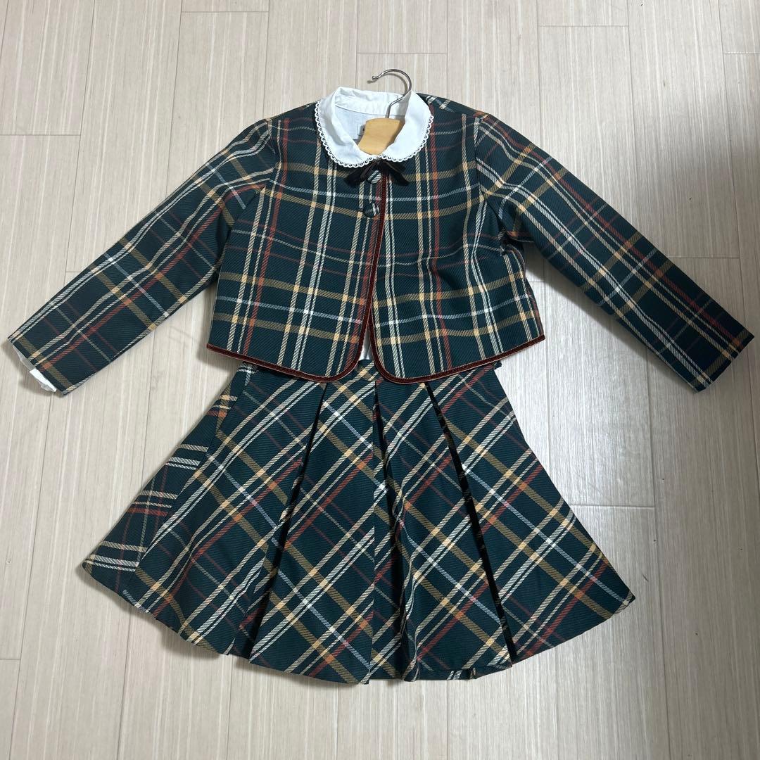 B:MING ネイビー系チェック フォーマルスーツ 120㎝　卒業、卒園、入学