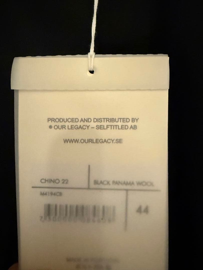 Our Legacy CHINO 22 ブラック 44