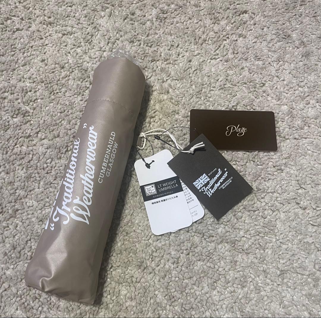 TRADITIONAL WEATHERWEAR 晴雨兼用　折り畳み傘　ベージュ