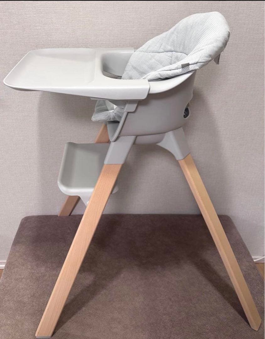 【美品】ストッケ クリック クラウドグレー クッション付き