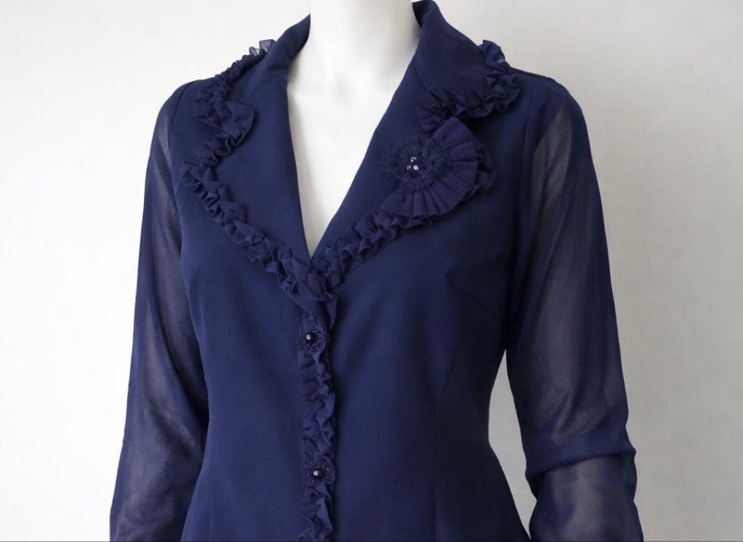 スーパービューティー⭐️ 春に❣️パワーネット素材切替のテーラードジャケット 44