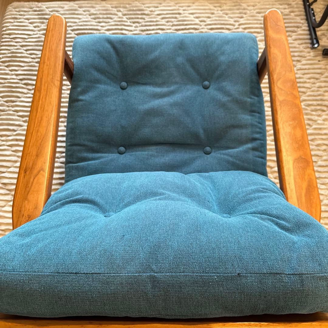 【マルニ60】ウォールナット&ブルー　1人掛けソファ