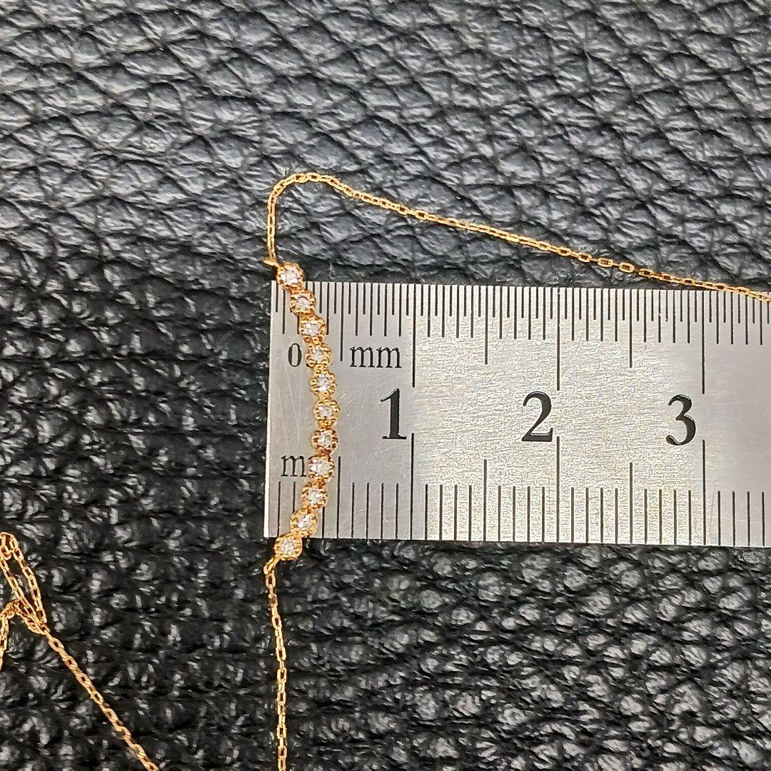 (C021123) K18 YG ネックレス ダイヤモンド あずきチェーン