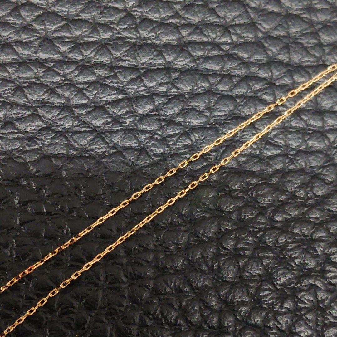 (C021123) K18 YG ネックレス ダイヤモンド あずきチェーン