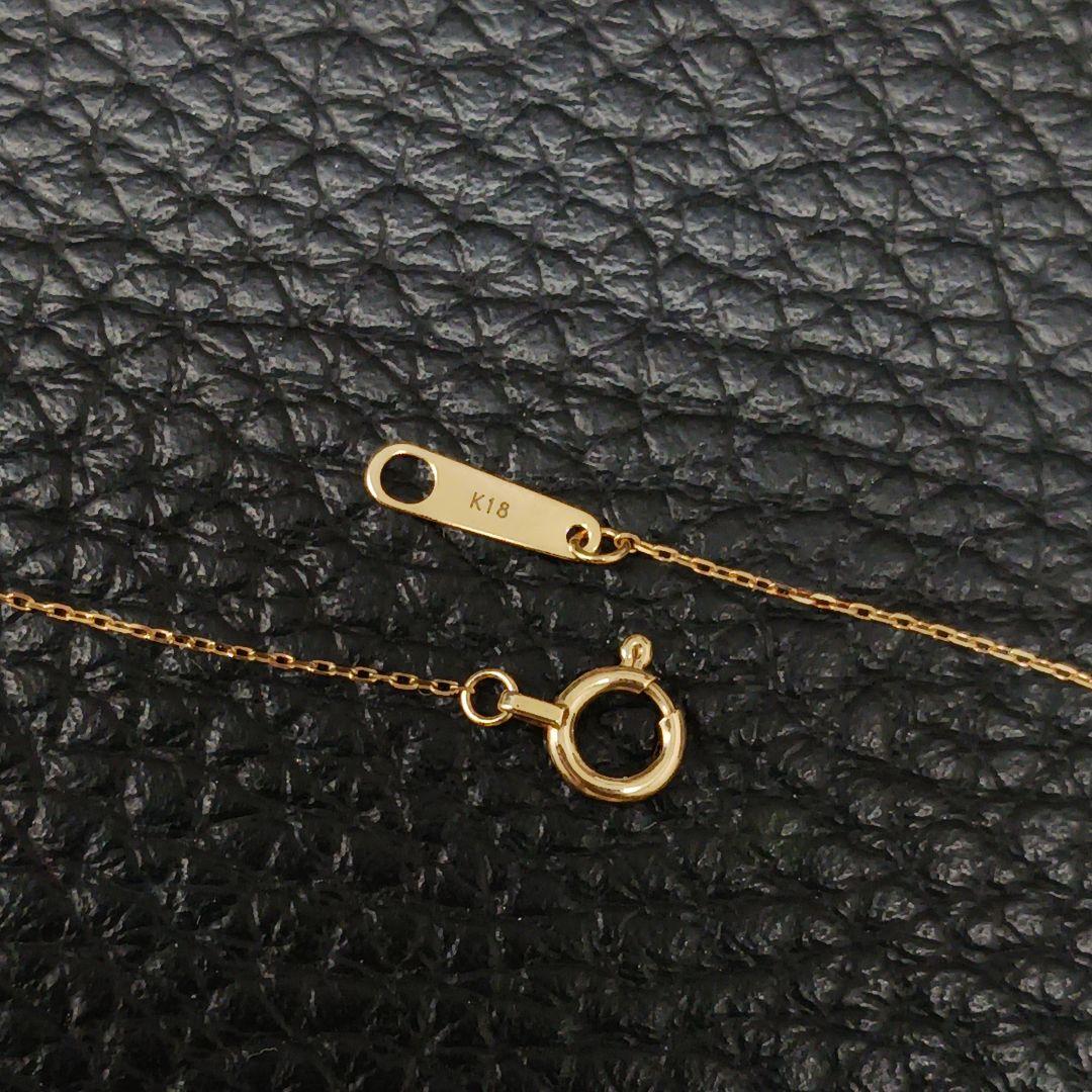 (C021123) K18 YG ネックレス ダイヤモンド あずきチェーン