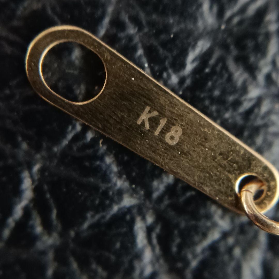 (C021123) K18 YG ネックレス ダイヤモンド あずきチェーン