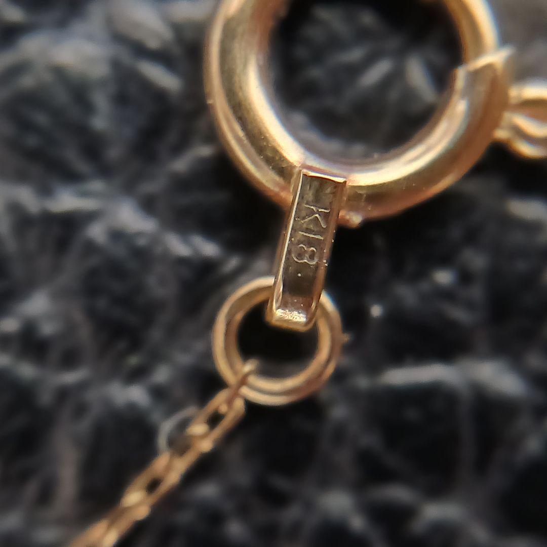 (C021123) K18 YG ネックレス ダイヤモンド あずきチェーン