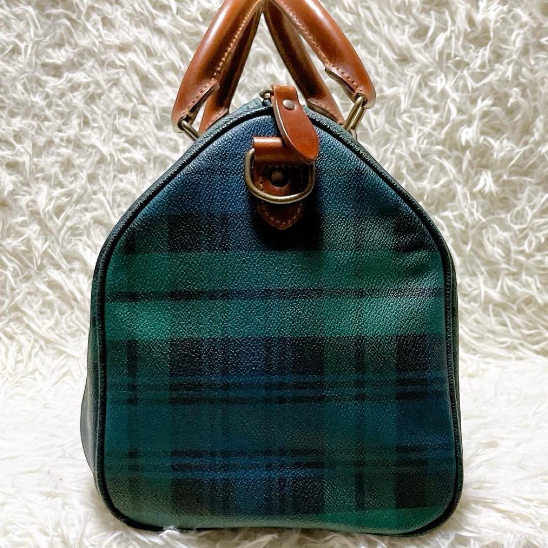 ポロラルフローレン ヴィンテージ ミニボストンバッグ PVC ブラックウォッチ