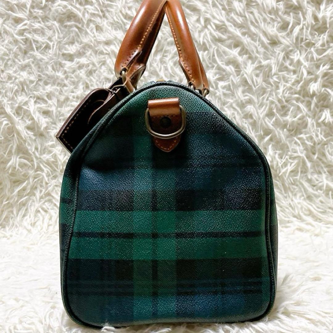 ポロラルフローレン ヴィンテージ ミニボストンバッグ PVC ブラックウォッチ