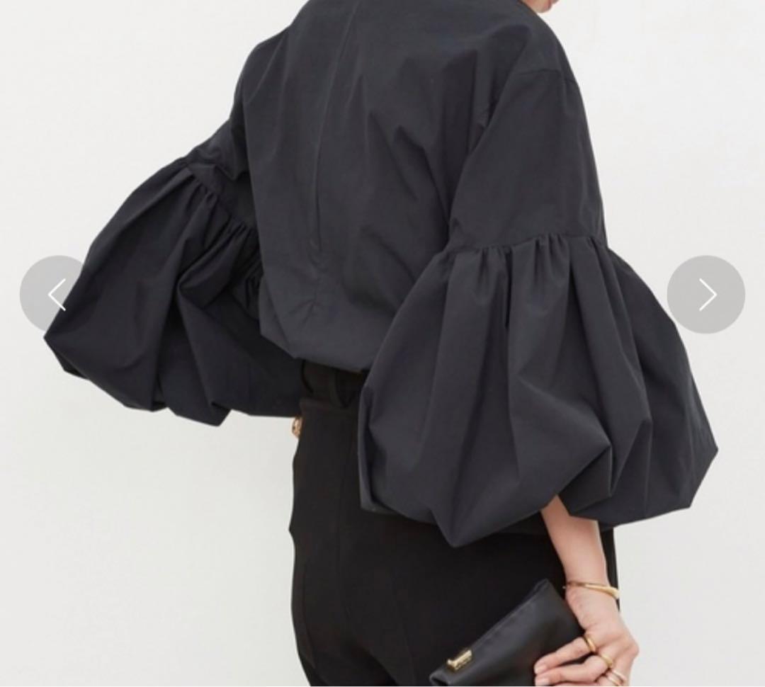 CELERI 2025SS パフスリーブシャツ　黒　ドゥーズィエムクラス