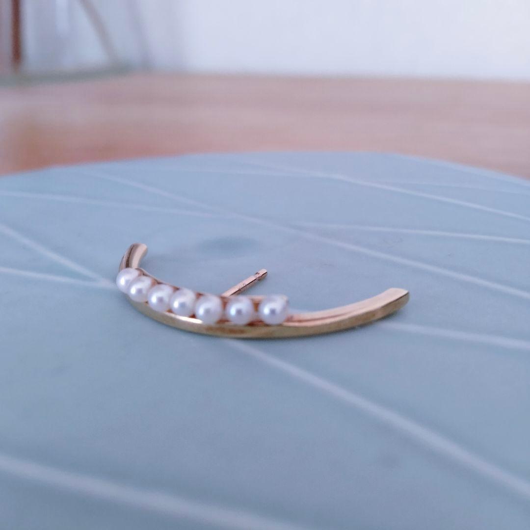 Hirotaka　ピアス K10YG×アイボリー パール　片耳　イヤーカフ風