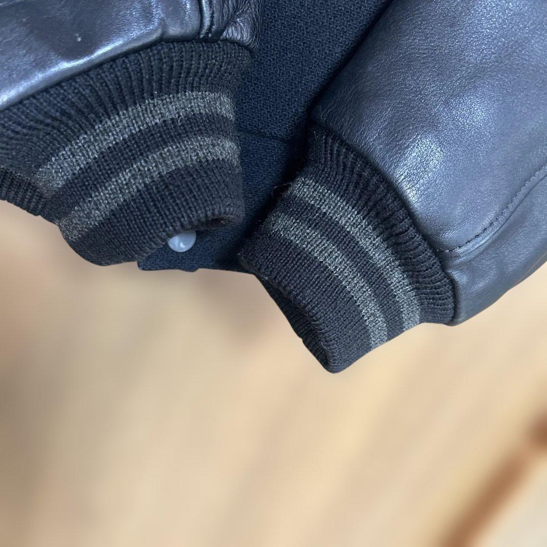 VAN JAC スタジアムジャンパー　袖皮 ブラック　 Lサイズ　美品