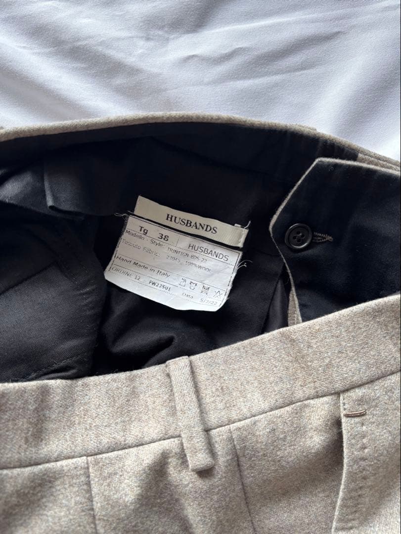 husbands ウール ストレート スラックス