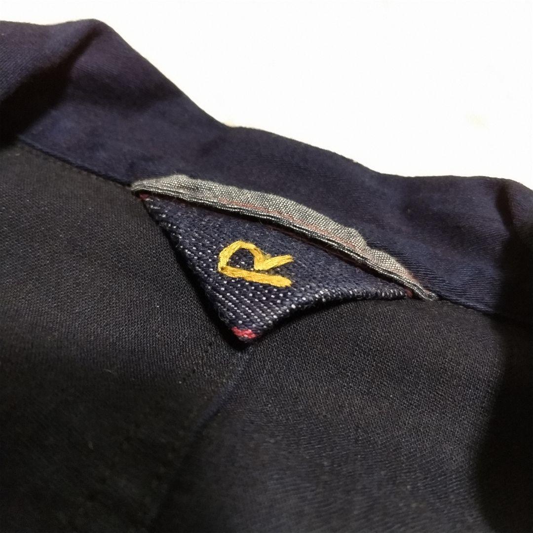 45R インディゴ染め　デニムジャケット　5 R刺繍入り　大きいサイズ