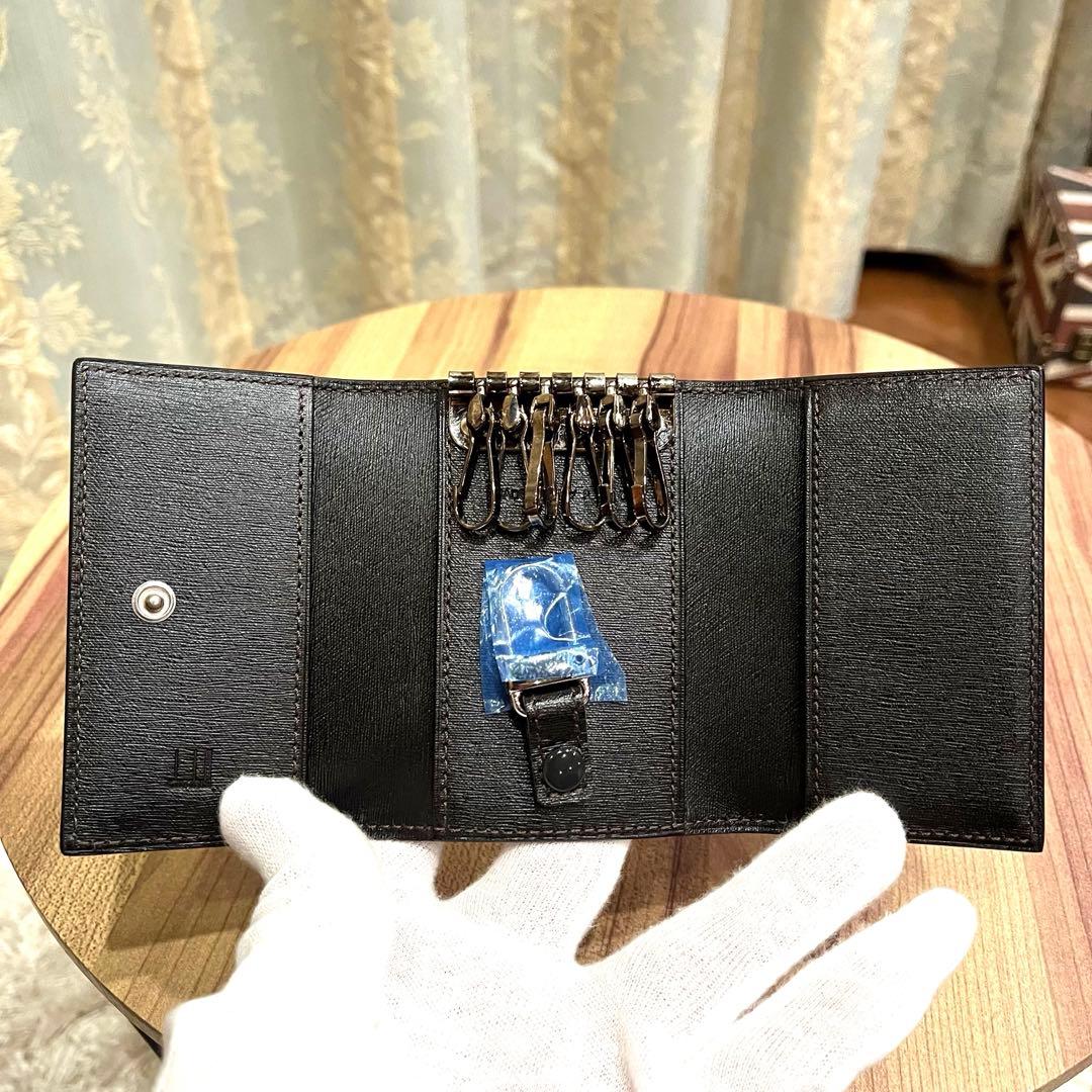 ✨新品（タグ・保証書）✨dunhill ダンヒル 6連キーケース 本革 ブラック