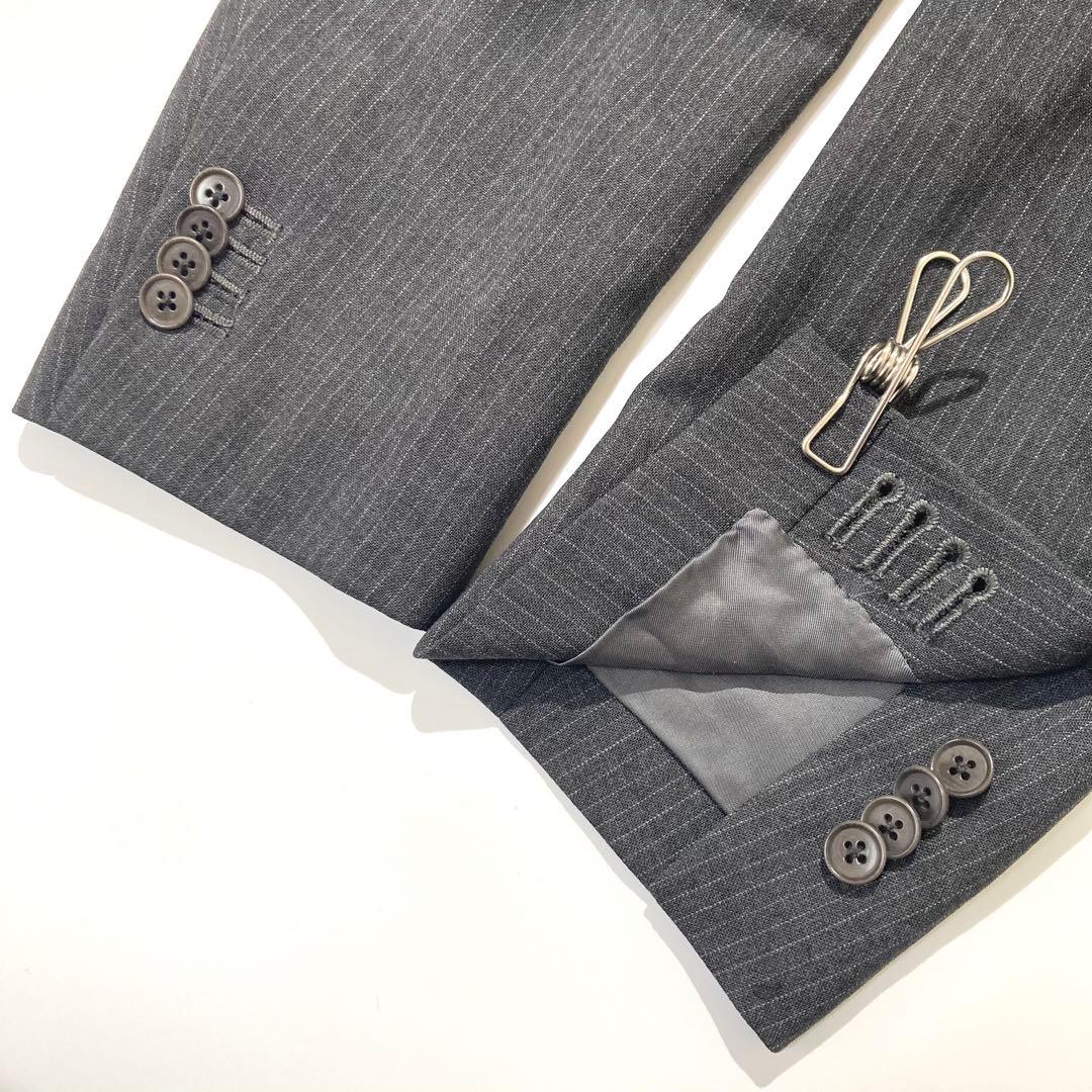 【タグ付き☆未使用品】ISAIA スーツ セットアップ グレー ストライプ 52