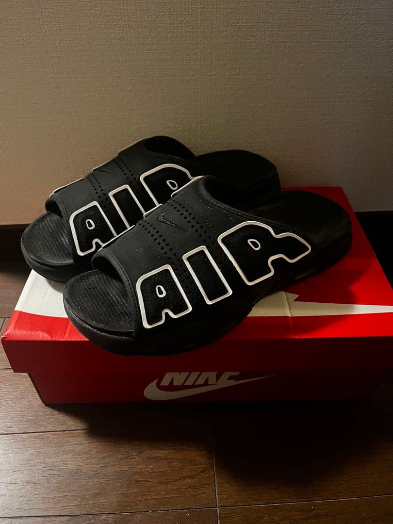 靴 nike AIR MORE UPTEMPO SLIDE BLACK 27cm