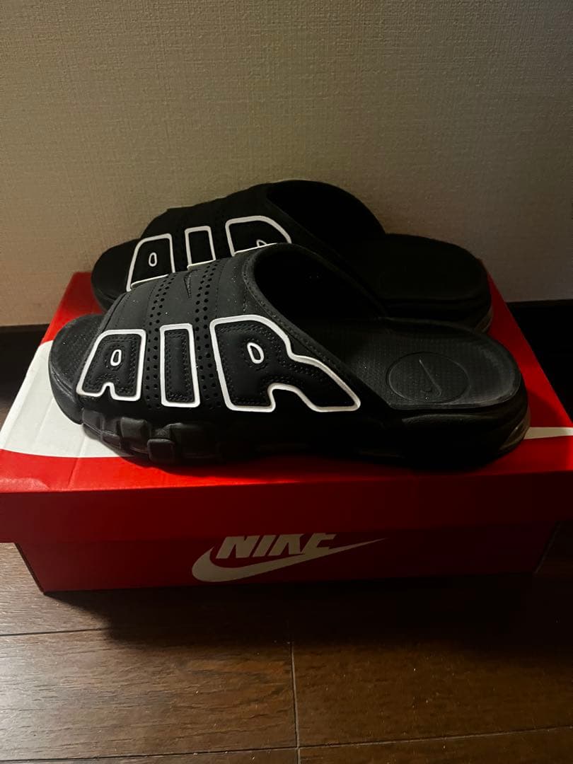 靴 nike AIR MORE UPTEMPO SLIDE BLACK 27cm
