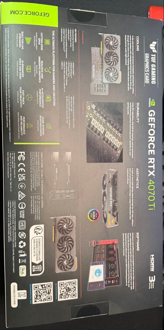 グラフィックボード・グラボ・ビデオカード ASUS TUF Gaming GeForce RTX 4070 Ti 12GB