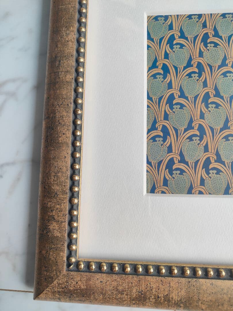 フランスアンティーク　 額縁　ウイリアムモリスポストカード付き