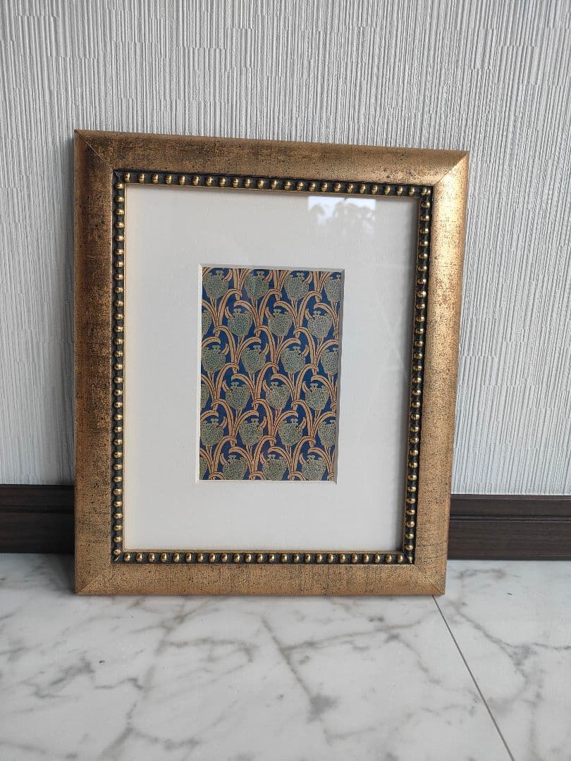 フランスアンティーク　 額縁　ウイリアムモリスポストカード付き