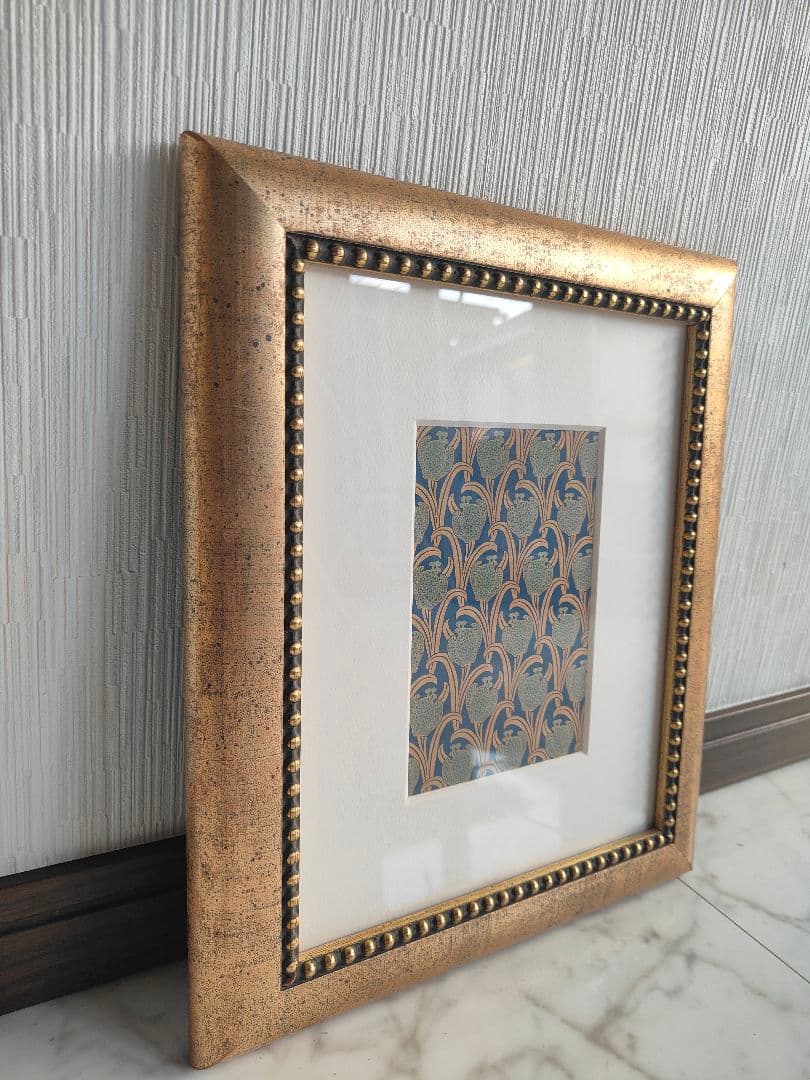 フランスアンティーク　 額縁　ウイリアムモリスポストカード付き