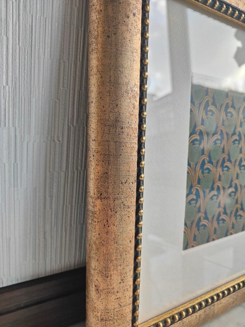 フランスアンティーク　 額縁　ウイリアムモリスポストカード付き