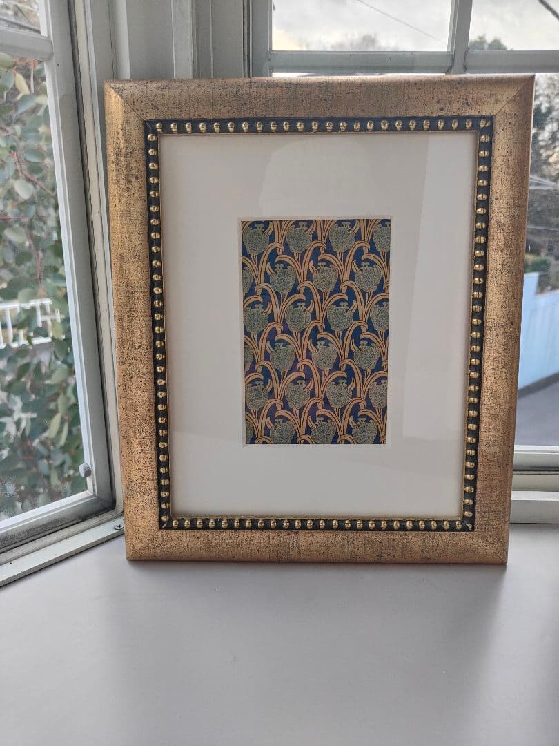 フランスアンティーク　 額縁　ウイリアムモリスポストカード付き