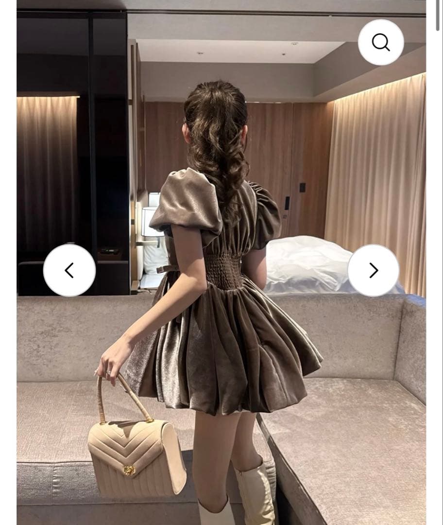 ワンピース velours balloon mini one-piece