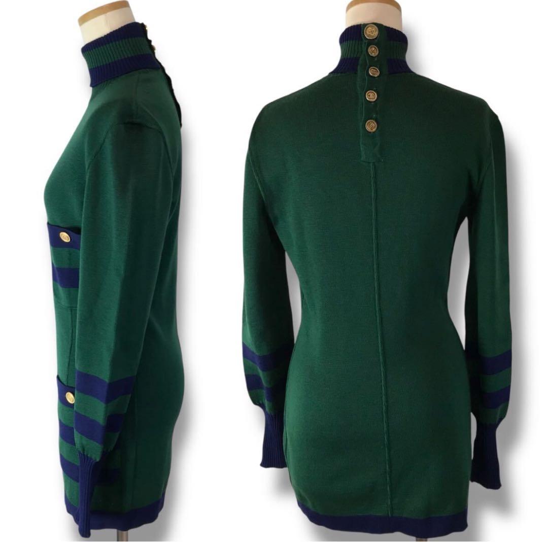 【希少】CHANEL 1990 シャネル　ウール ニット　ワンピース　タートル