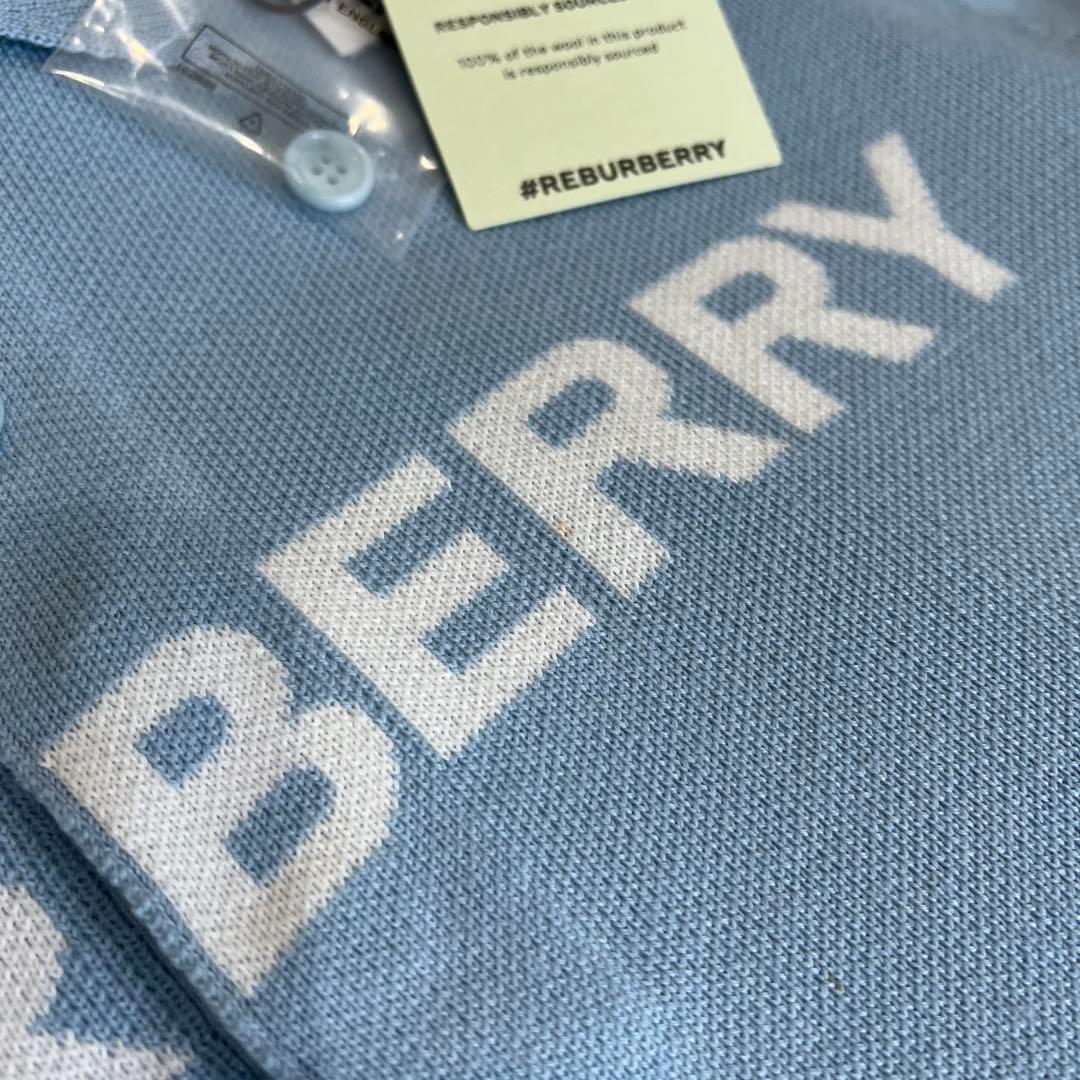 BURBERRYロゴディテール ウールコットン ポロシャツ