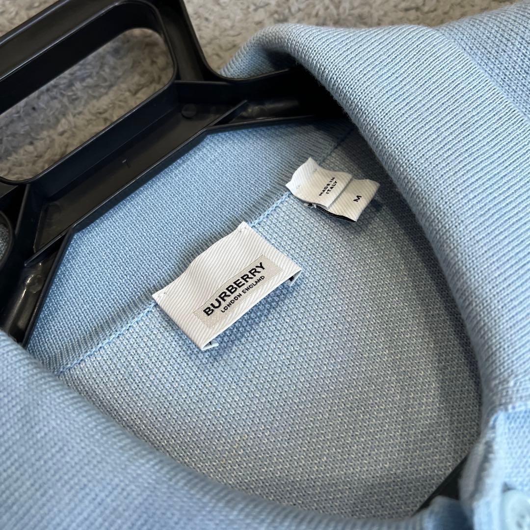 BURBERRYロゴディテール ウールコットン ポロシャツ