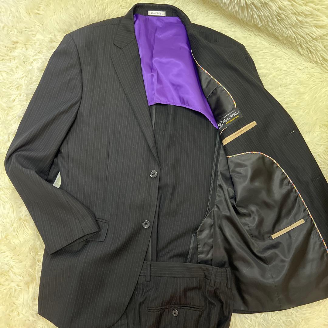 【美品】ポールスミス セットアップ マルチストライプ チェルッティ ブラックXL