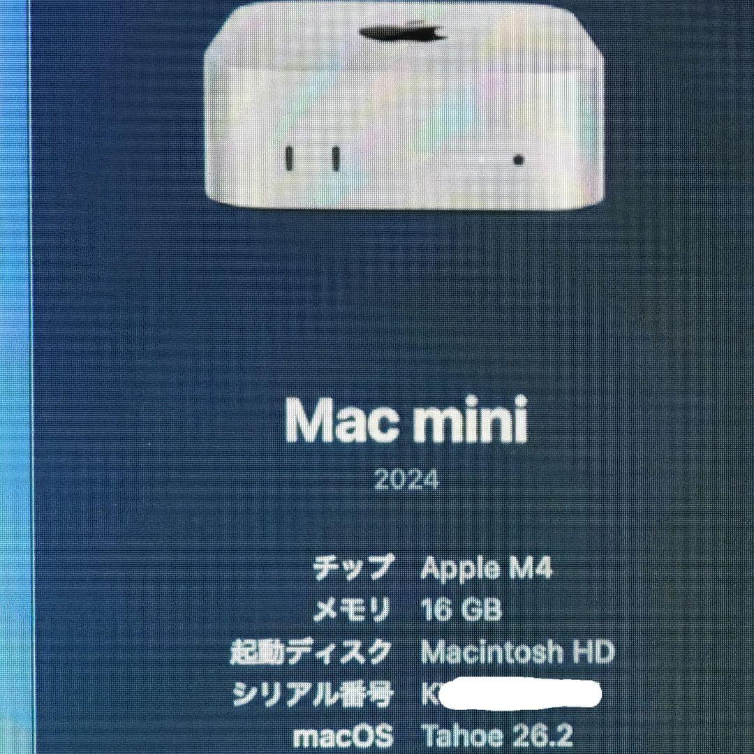 Mac mini（M4） 10Gb Ethernetカスタム / メモリ：16G