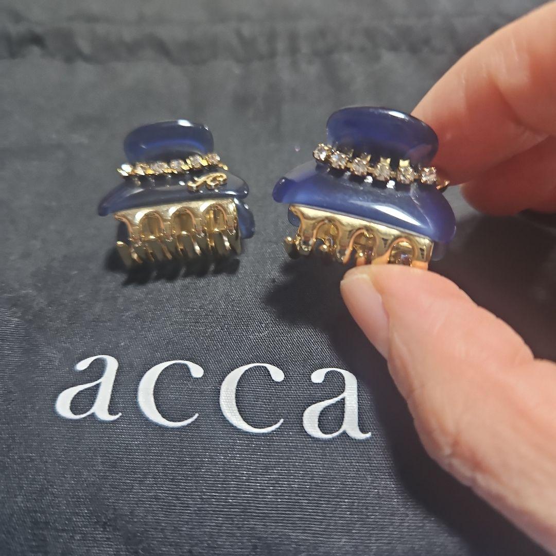 acca ネイビー ヘアクリップ 2つセット