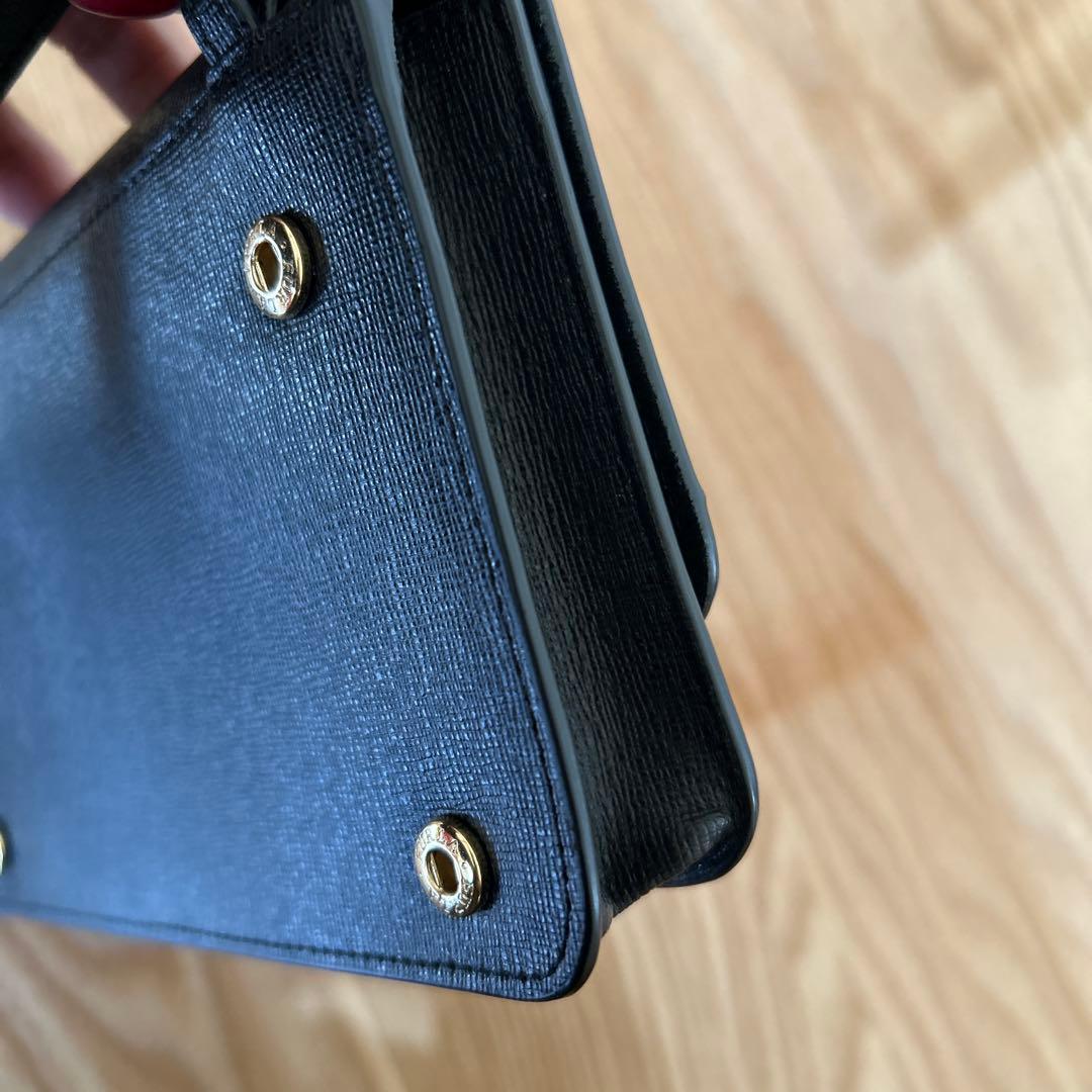 極美品　FURLA リーヴァ 2way ウォレットショルダーバッグ　ブラック