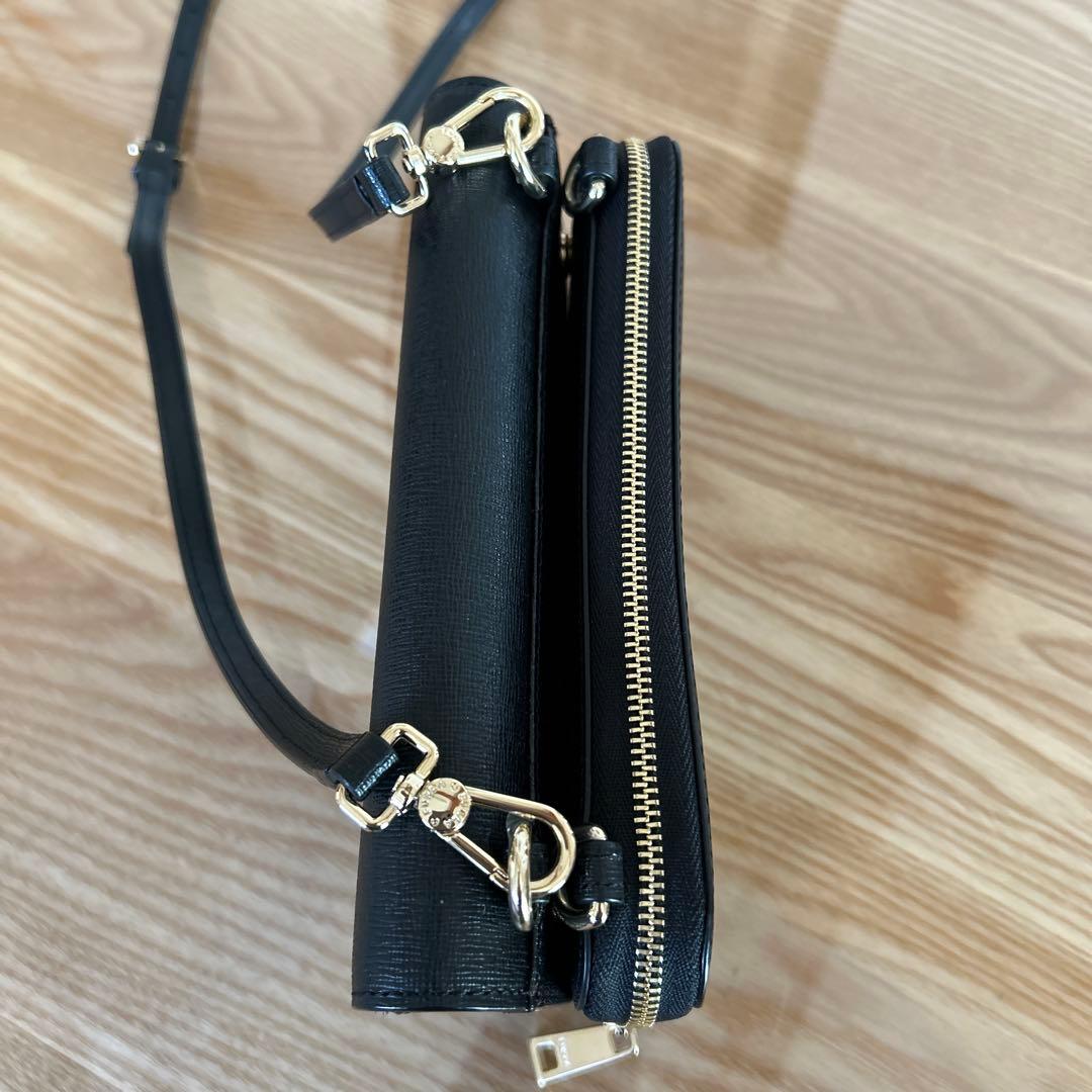 極美品　FURLA リーヴァ 2way ウォレットショルダーバッグ　ブラック