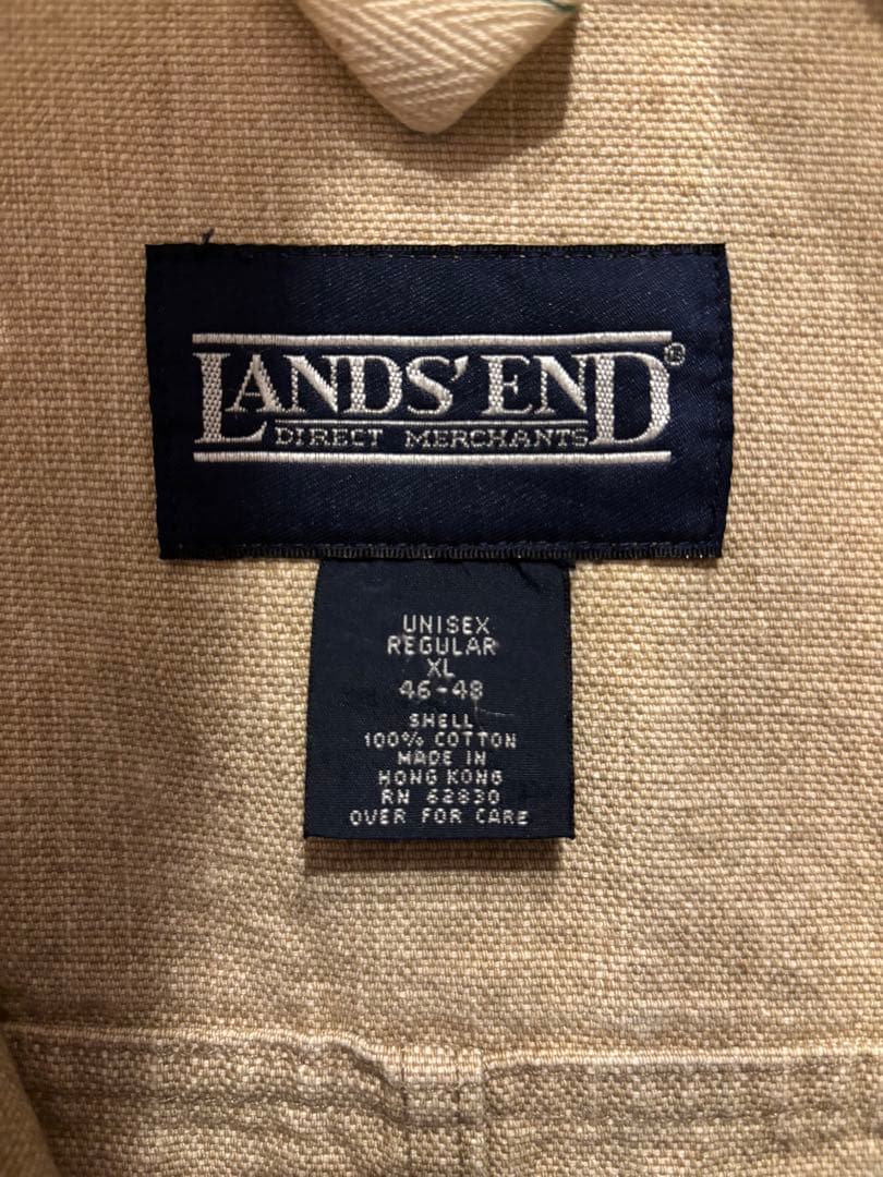 90’s Lands Endランズエンド　ベージュ コットン カバーオール