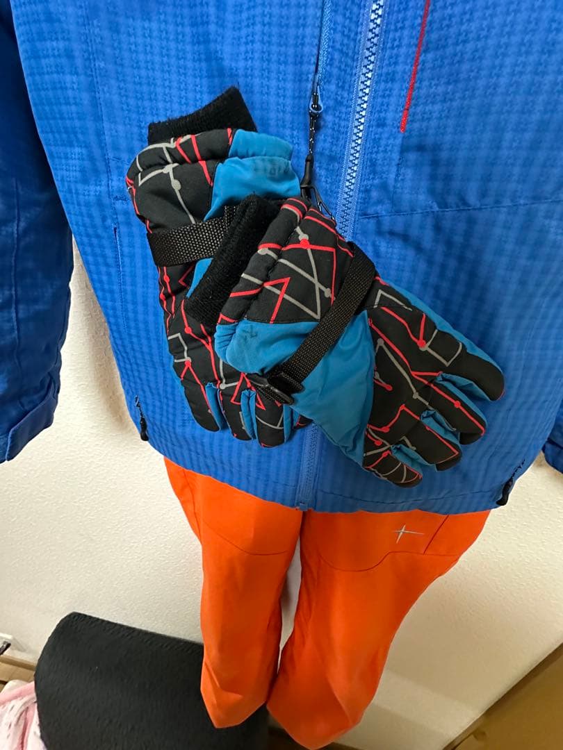 140cm Phenix 子ども用スキーウェア 青オレンジ 手袋付き！