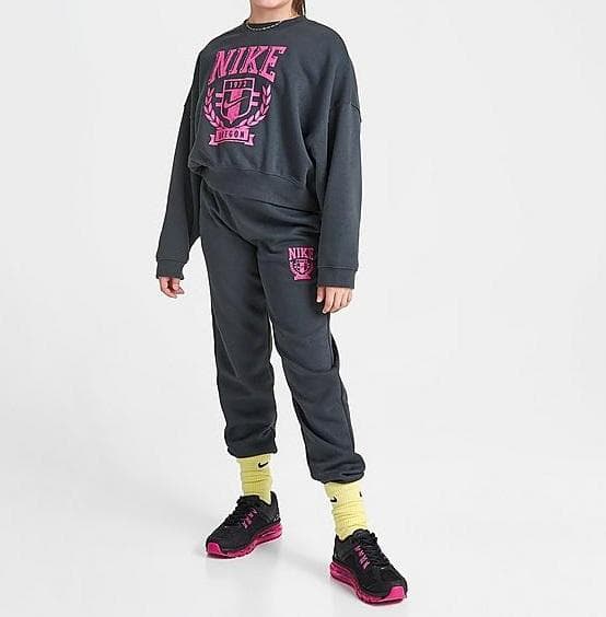 150 グレー ピンク ナイキ トレンド クルー パンツ セットアップ