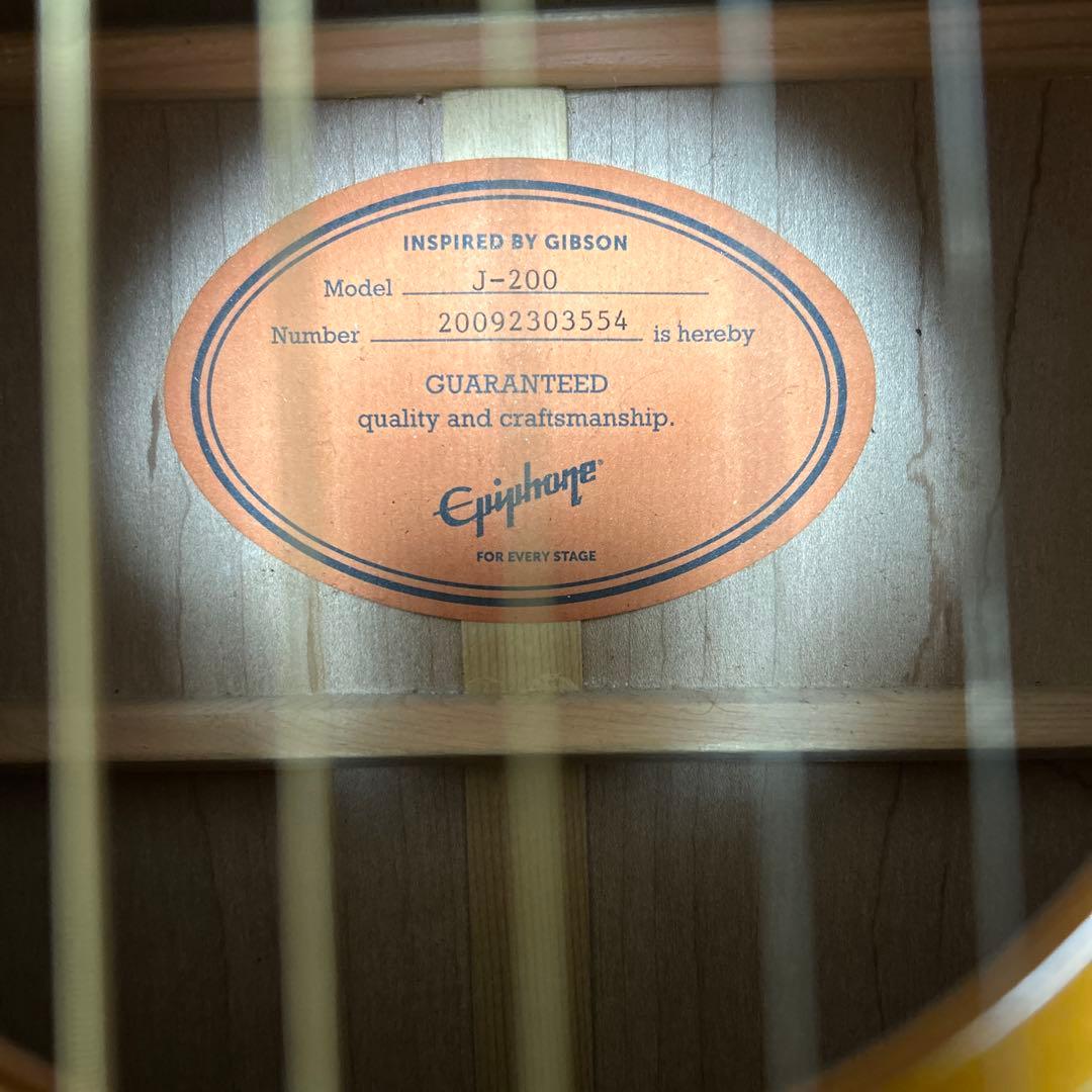 Epiphone 　MasterbiltＪ200、オール単板ギター