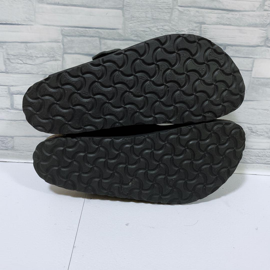 美品 ビルケンシュトック ボストン 本革 サボサンダル ブラック 黒 26.0