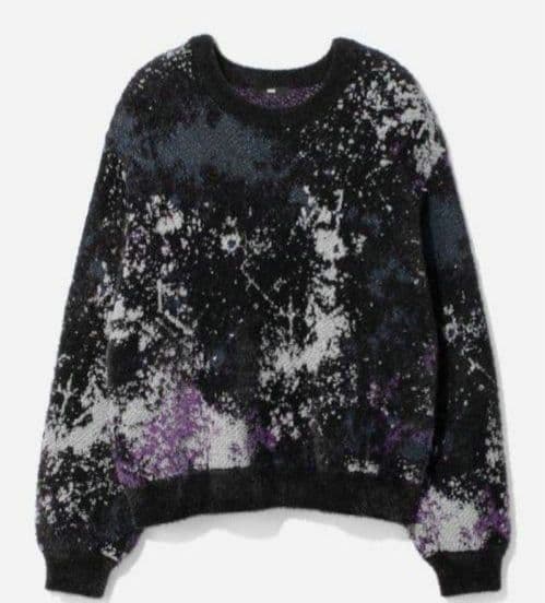 【黒 良品 キラキラ】即完売 HARE ラメアブストラクト ニット プルオーバー